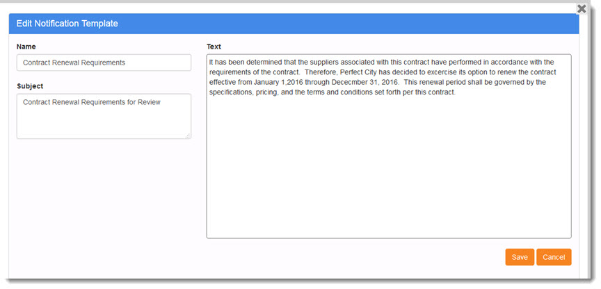Edit Notification Template
